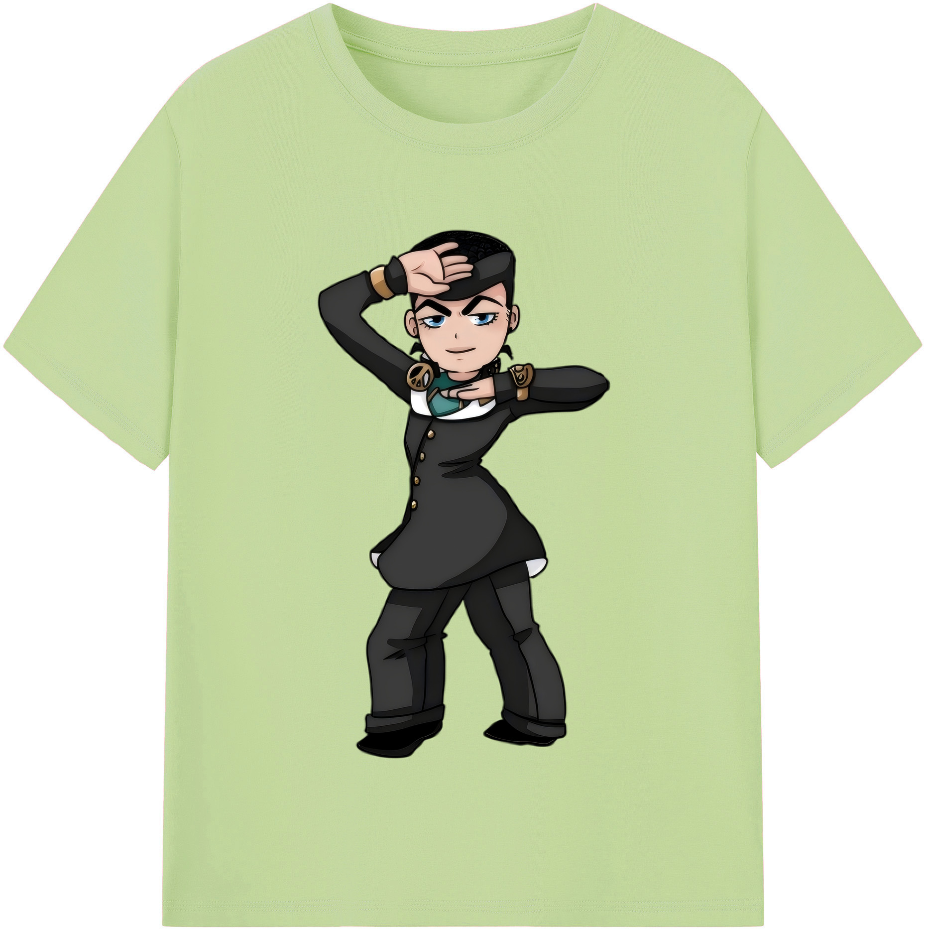 （画像用） ジョジョの奇妙な冒険 ひがしかた じょうすけ JoJo's Bizarre Adventure Higashikata Josuke 綿100％半袖Tシャツ（フロントプリント）